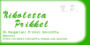 nikoletta prikkel business card